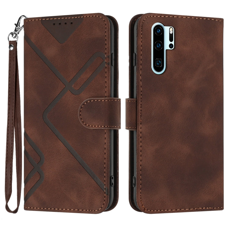 Line Pattern Skin Feel Leather Phone Case, For Huawei P30 Pro, For Huawei P smart 2019/nova lite 3, For Huawei Mate 20 Pro, For Huawei Mate 20 lite/Maimang 7, For Huawei P20 Pro, For Huawei P20 lite, For Huawei P smart 2018/Enjoy 7S��������������������...