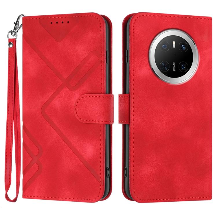 Line Pattern Skin Feel Leather Phone Case, For Huawei Mate 70 Pro / Mate 70 Pro+, For Huawei Mate 70, For Huawei nova Y72, For Huawei nova 12 Pro / nova 12 Ultra, For Huawei Enjoy 70, For Huawei P60 / P60 Pro, For Huawei Enjoy 50 Pro / nova Y90��������...