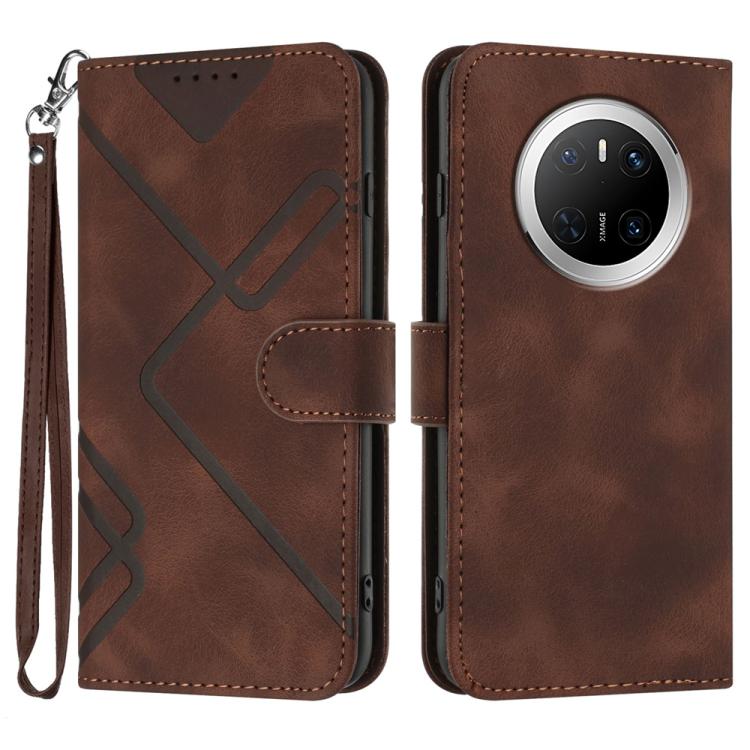 Line Pattern Skin Feel Leather Phone Case, For Huawei Mate 70 Pro / Mate 70 Pro+, For Huawei Mate 70, For Huawei nova Y72, For Huawei nova 12 Pro / nova 12 Ultra, For Huawei Enjoy 70, For Huawei P60 / P60 Pro, For Huawei Enjoy 50 Pro / nova Y90��������...