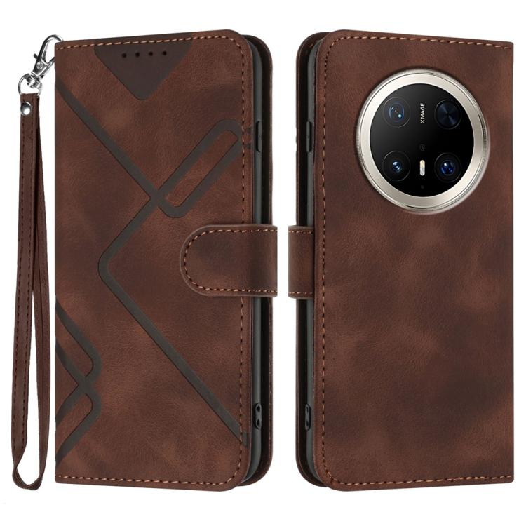 Line Pattern Skin Feel Leather Phone Case, For Huawei Mate 70 Pro / Mate 70 Pro+, For Huawei Mate 70, For Huawei nova Y72, For Huawei nova 12 Pro / nova 12 Ultra, For Huawei Enjoy 70, For Huawei P60 / P60 Pro, For Huawei Enjoy 50 Pro / nova Y90��������...