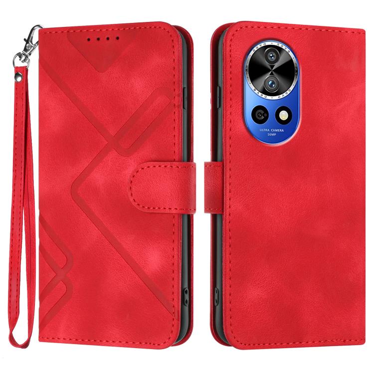 Line Pattern Skin Feel Leather Phone Case, For Huawei Mate 70 Pro / Mate 70 Pro+, For Huawei Mate 70, For Huawei nova Y72, For Huawei nova 12 Pro / nova 12 Ultra, For Huawei Enjoy 70, For Huawei P60 / P60 Pro, For Huawei Enjoy 50 Pro / nova Y90��������...