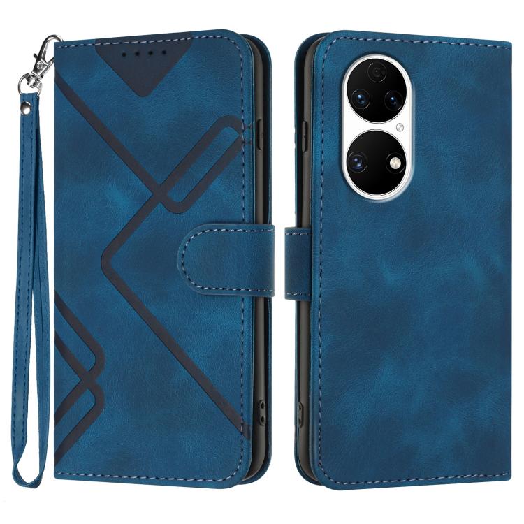 Line Pattern Skin Feel Leather Phone Case, For Huawei Mate 70 Pro / Mate 70 Pro+, For Huawei Mate 70, For Huawei nova Y72, For Huawei nova 12 Pro / nova 12 Ultra, For Huawei Enjoy 70, For Huawei P60 / P60 Pro, For Huawei Enjoy 50 Pro / nova Y90��������...