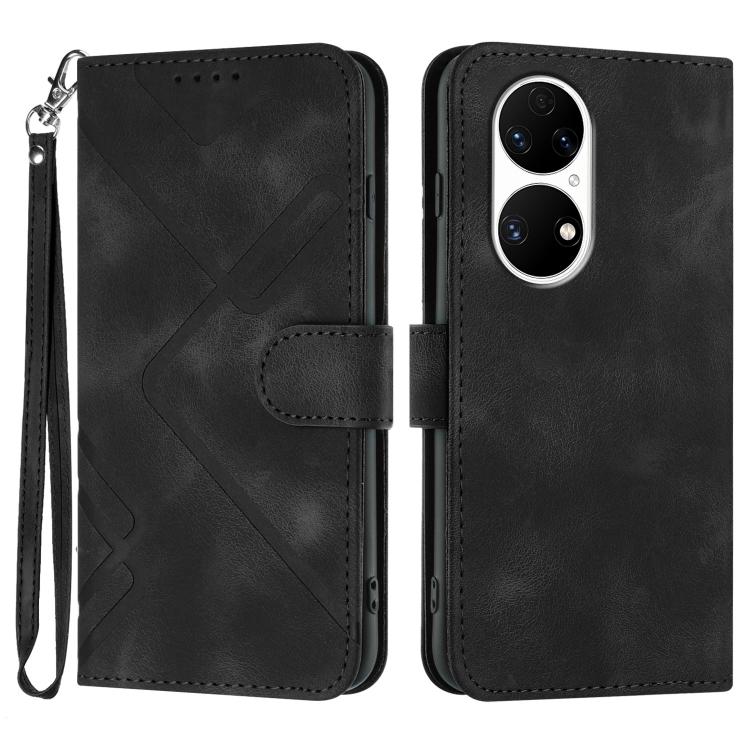 Line Pattern Skin Feel Leather Phone Case, For Huawei Mate 70 Pro / Mate 70 Pro+, For Huawei Mate 70, For Huawei nova Y72, For Huawei nova 12 Pro / nova 12 Ultra, For Huawei Enjoy 70, For Huawei P60 / P60 Pro, For Huawei Enjoy 50 Pro / nova Y90��������...