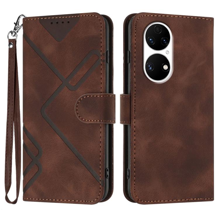 Line Pattern Skin Feel Leather Phone Case, For Huawei Mate 70 Pro / Mate 70 Pro+, For Huawei Mate 70, For Huawei nova Y72, For Huawei nova 12 Pro / nova 12 Ultra, For Huawei Enjoy 70, For Huawei P60 / P60 Pro, For Huawei Enjoy 50 Pro / nova Y90��������...
