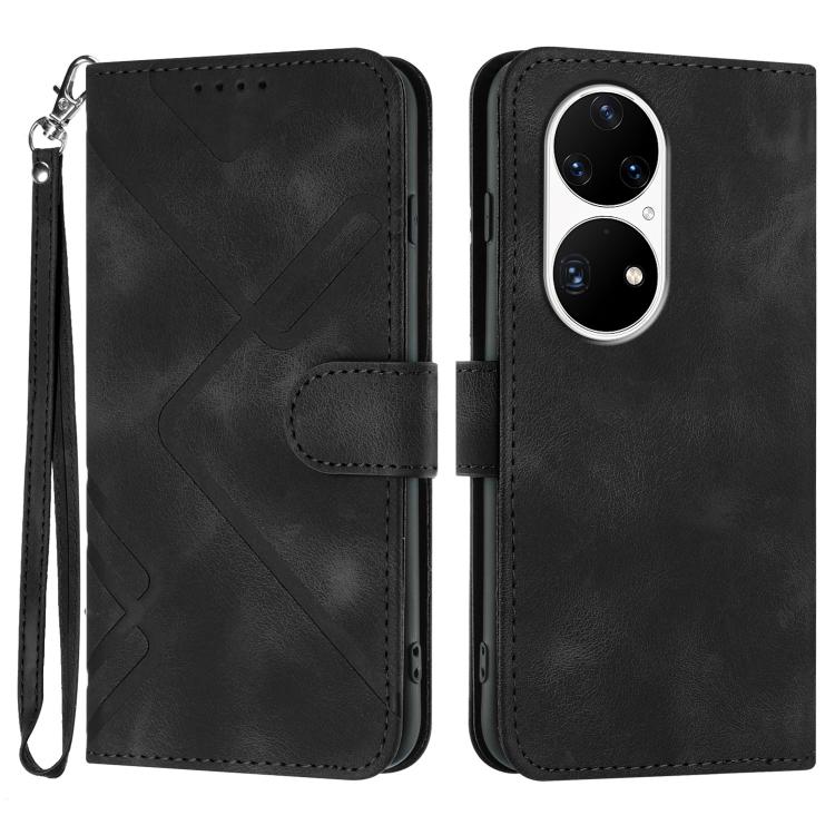 Line Pattern Skin Feel Leather Phone Case, For Huawei Mate 70 Pro / Mate 70 Pro+, For Huawei Mate 70, For Huawei nova Y72, For Huawei nova 12 Pro / nova 12 Ultra, For Huawei Enjoy 70, For Huawei P60 / P60 Pro, For Huawei Enjoy 50 Pro / nova Y90��������...