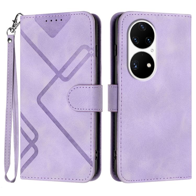 Line Pattern Skin Feel Leather Phone Case, For Huawei Mate 70 Pro / Mate 70 Pro+, For Huawei Mate 70, For Huawei nova Y72, For Huawei nova 12 Pro / nova 12 Ultra, For Huawei Enjoy 70, For Huawei P60 / P60 Pro, For Huawei Enjoy 50 Pro / nova Y90��������...