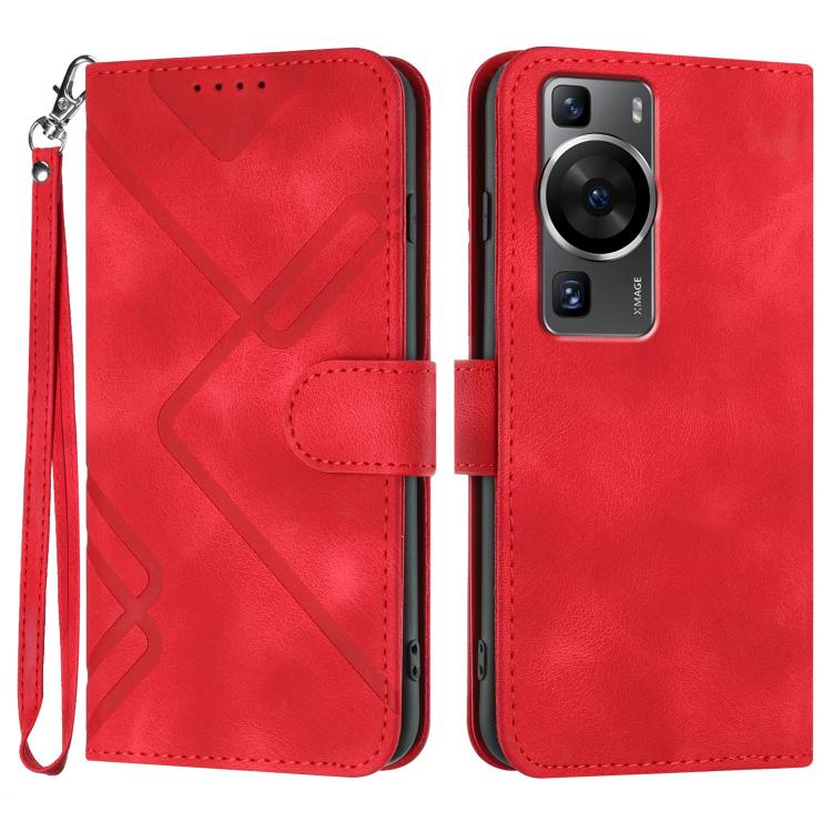 Line Pattern Skin Feel Leather Phone Case, For Huawei Mate 70 Pro / Mate 70 Pro+, For Huawei Mate 70, For Huawei nova Y72, For Huawei nova 12 Pro / nova 12 Ultra, For Huawei Enjoy 70, For Huawei P60 / P60 Pro, For Huawei Enjoy 50 Pro / nova Y90��������...