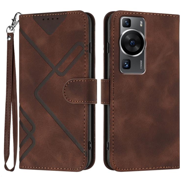 Line Pattern Skin Feel Leather Phone Case, For Huawei Mate 70 Pro / Mate 70 Pro+, For Huawei Mate 70, For Huawei nova Y72, For Huawei nova 12 Pro / nova 12 Ultra, For Huawei Enjoy 70, For Huawei P60 / P60 Pro, For Huawei Enjoy 50 Pro / nova Y90��������...