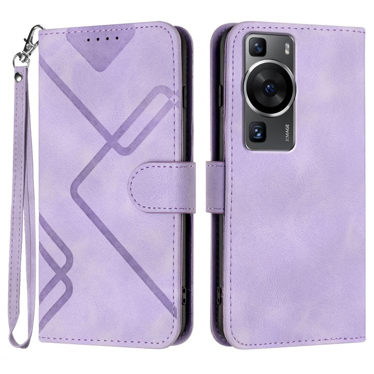 Line Pattern Skin Feel Leather Phone Case, For Huawei Mate 70 Pro / Mate 70 Pro+, For Huawei Mate 70, For Huawei nova Y72, For Huawei nova 12 Pro / nova 12 Ultra, For Huawei Enjoy 70, For Huawei P60 / P60 Pro, For Huawei Enjoy 50 Pro / nova Y90��������...