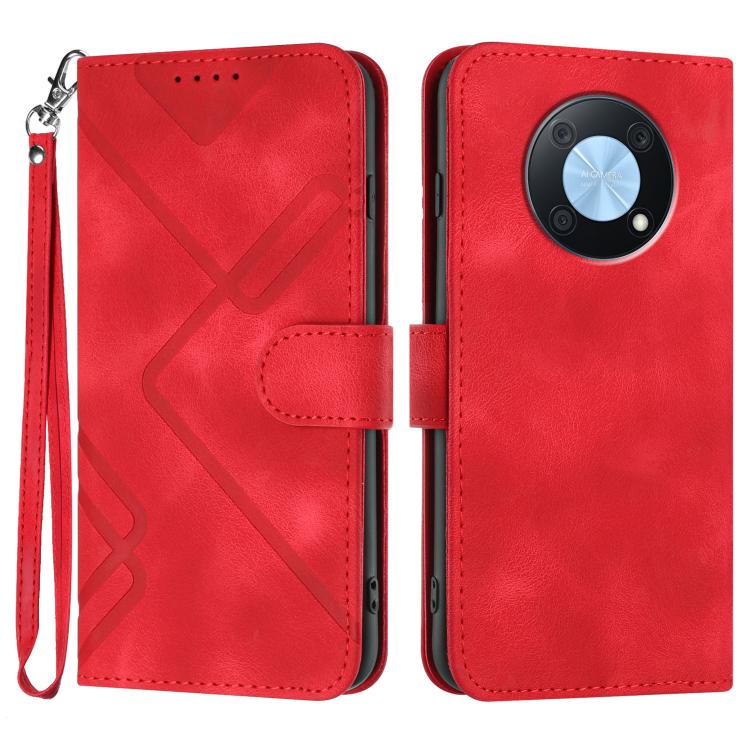 Line Pattern Skin Feel Leather Phone Case, For Huawei Mate 70 Pro / Mate 70 Pro+, For Huawei Mate 70, For Huawei nova Y72, For Huawei nova 12 Pro / nova 12 Ultra, For Huawei Enjoy 70, For Huawei P60 / P60 Pro, For Huawei Enjoy 50 Pro / nova Y90��������...
