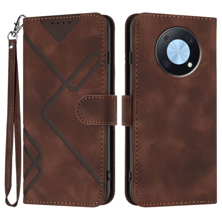 Line Pattern Skin Feel Leather Phone Case, For Huawei Mate 70 Pro / Mate 70 Pro+, For Huawei Mate 70, For Huawei nova Y72, For Huawei nova 12 Pro / nova 12 Ultra, For Huawei Enjoy 70, For Huawei P60 / P60 Pro, For Huawei Enjoy 50 Pro / nova Y90��������...