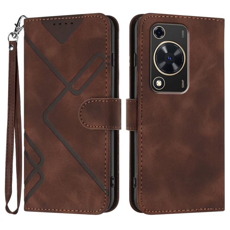 Line Pattern Skin Feel Leather Phone Case, For Huawei Mate 70 Pro / Mate 70 Pro+, For Huawei Mate 70, For Huawei nova Y72, For Huawei nova 12 Pro / nova 12 Ultra, For Huawei Enjoy 70, For Huawei P60 / P60 Pro, For Huawei Enjoy 50 Pro / nova Y90��������...