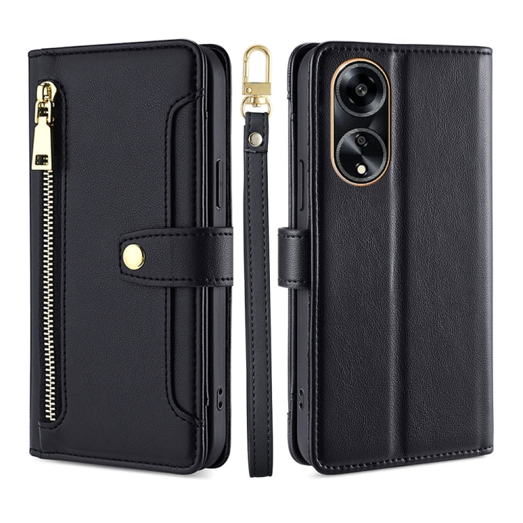 Sheep Texture Cross-body Zipper Wallet Leather Phone Case, For OPPO A1 5G, For OPPO Reno8 T 4G, For OPPO Reno8 T 5G / A1 Pro 5G, For OPPO Reno7 4G / F21 Pro 4G, For OPPO Find X5 Pro