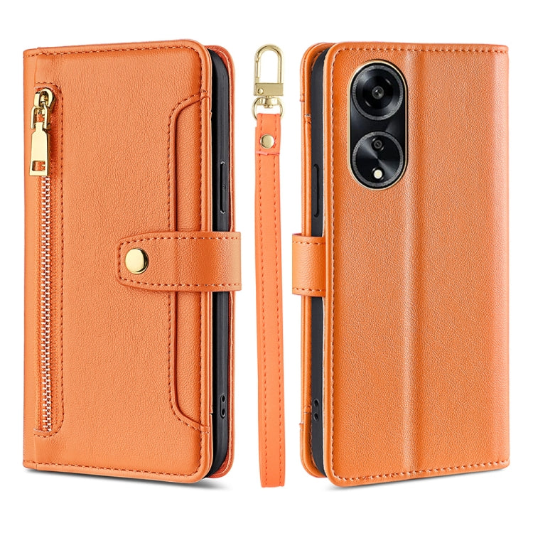 Sheep Texture Cross-body Zipper Wallet Leather Phone Case, For OPPO A1 5G, For OPPO Reno8 T 4G, For OPPO Reno8 T 5G / A1 Pro 5G, For OPPO Reno7 4G / F21 Pro 4G, For OPPO Find X5 Pro