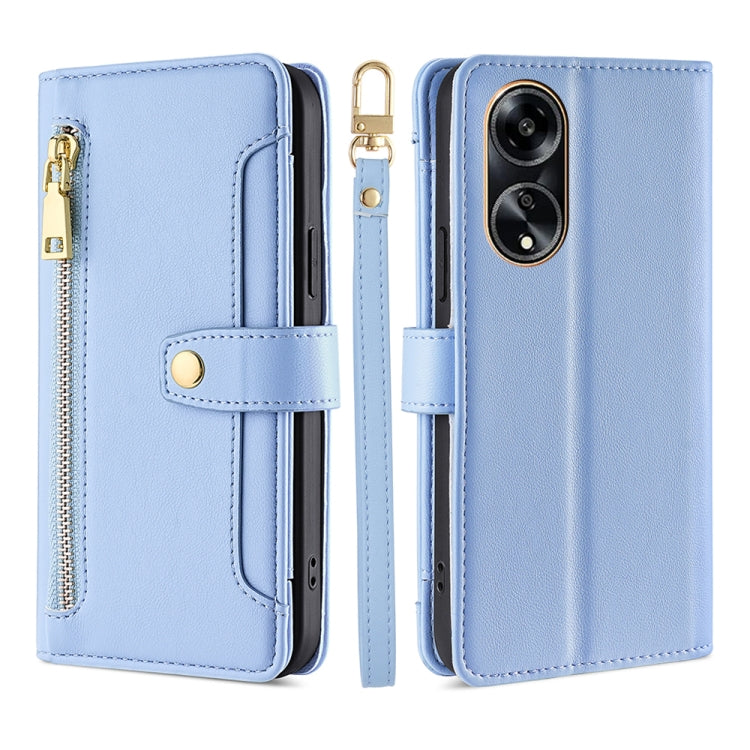Sheep Texture Cross-body Zipper Wallet Leather Phone Case, For OPPO A1 5G, For OPPO Reno8 T 4G, For OPPO Reno8 T 5G / A1 Pro 5G, For OPPO Reno7 4G / F21 Pro 4G, For OPPO Find X5 Pro