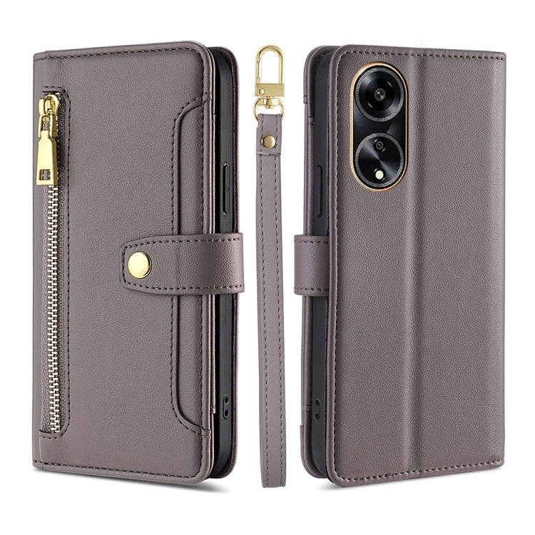 Sheep Texture Cross-body Zipper Wallet Leather Phone Case, For OPPO A1 5G, For OPPO Reno8 T 4G, For OPPO Reno8 T 5G / A1 Pro 5G, For OPPO Reno7 4G / F21 Pro 4G, For OPPO Find X5 Pro