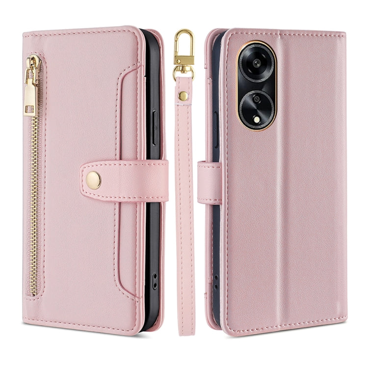 Sheep Texture Cross-body Zipper Wallet Leather Phone Case, For OPPO A1 5G, For OPPO Reno8 T 4G, For OPPO Reno8 T 5G / A1 Pro 5G, For OPPO Reno7 4G / F21 Pro 4G, For OPPO Find X5 Pro