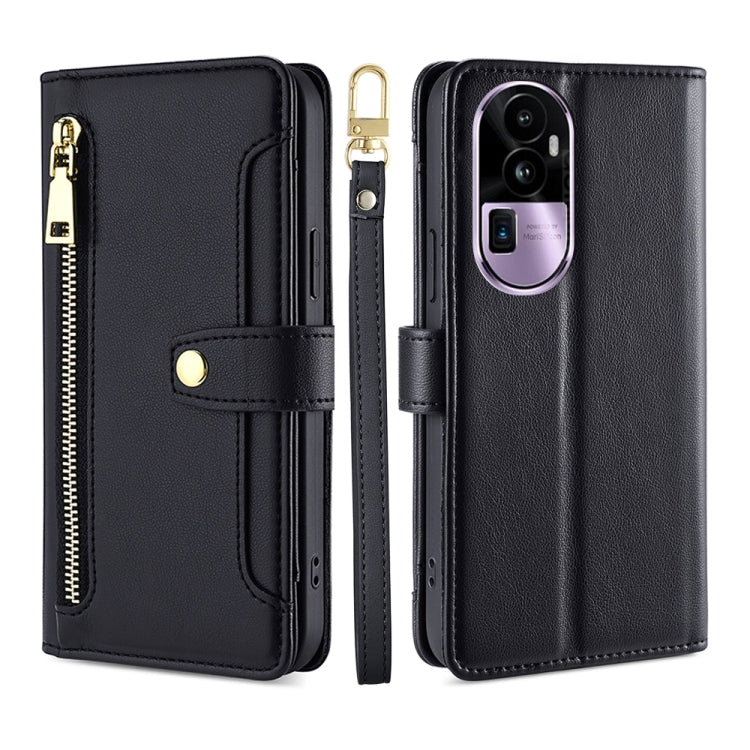 Sheep Texture Cross-body Zipper Wallet Leather Phone Case, For OPPO Reno13 F 5G / 4G, For OPPO A3 5G India, For OPPO Reno12 F 5G, For OPPO A3 Pro 5G India, For OPPO Reno12 5G Global, For OPPO A60 4G Global, For OPPO Reno11 F 5G, For OPPO Find X7 5G����...