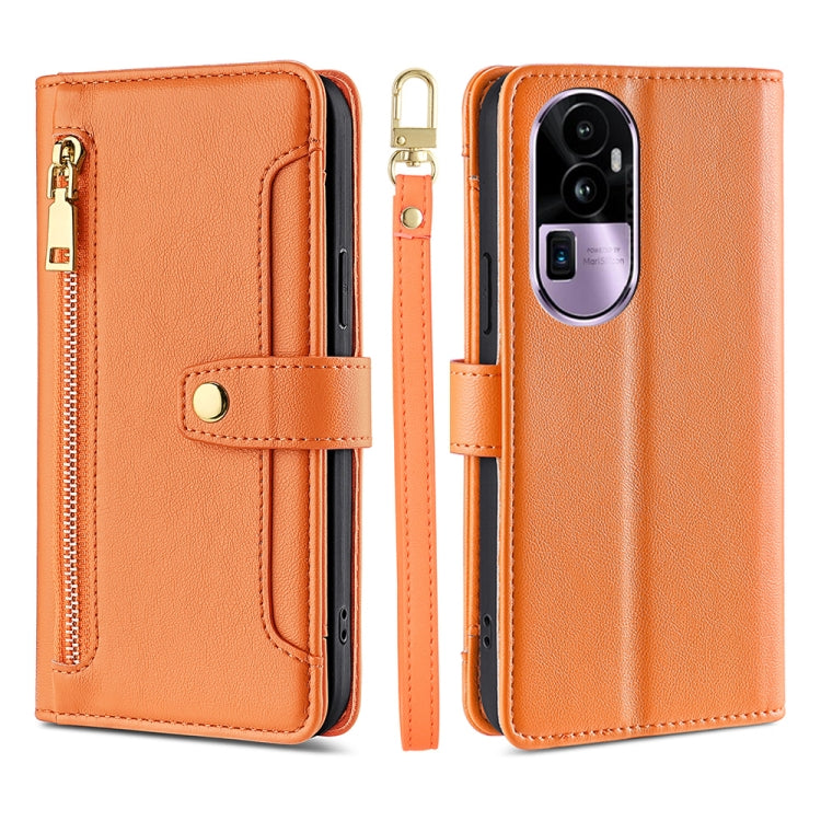 Sheep Texture Cross-body Zipper Wallet Leather Phone Case, For OPPO Reno13 F 5G / 4G, For OPPO A3 5G India, For OPPO Reno12 F 5G, For OPPO A3 Pro 5G India, For OPPO Reno12 5G Global, For OPPO A60 4G Global, For OPPO Reno11 F 5G, For OPPO Find X7 5G����...