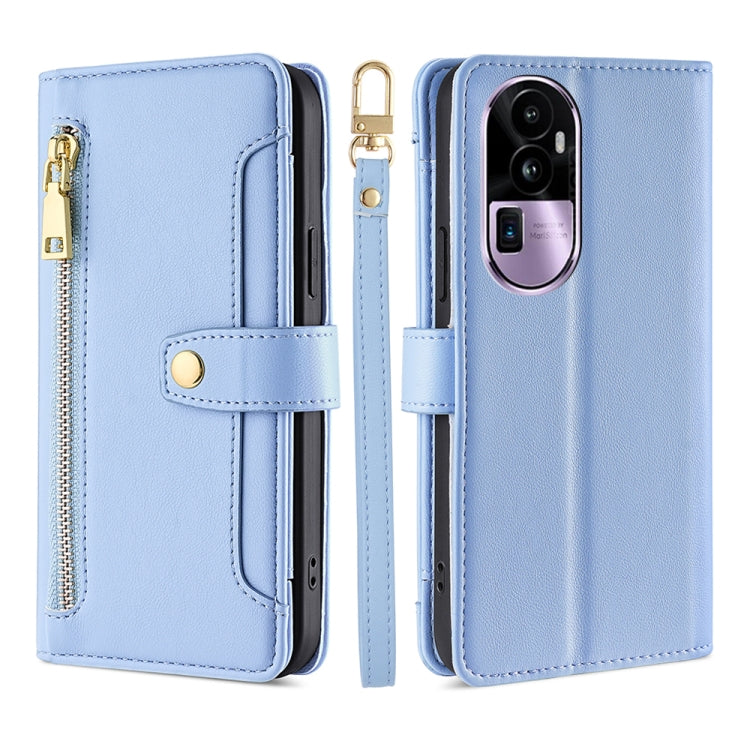 Sheep Texture Cross-body Zipper Wallet Leather Phone Case, For OPPO Reno13 F 5G / 4G, For OPPO A3 5G India, For OPPO Reno12 F 5G, For OPPO A3 Pro 5G India, For OPPO Reno12 5G Global, For OPPO A60 4G Global, For OPPO Reno11 F 5G, For OPPO Find X7 5G����...