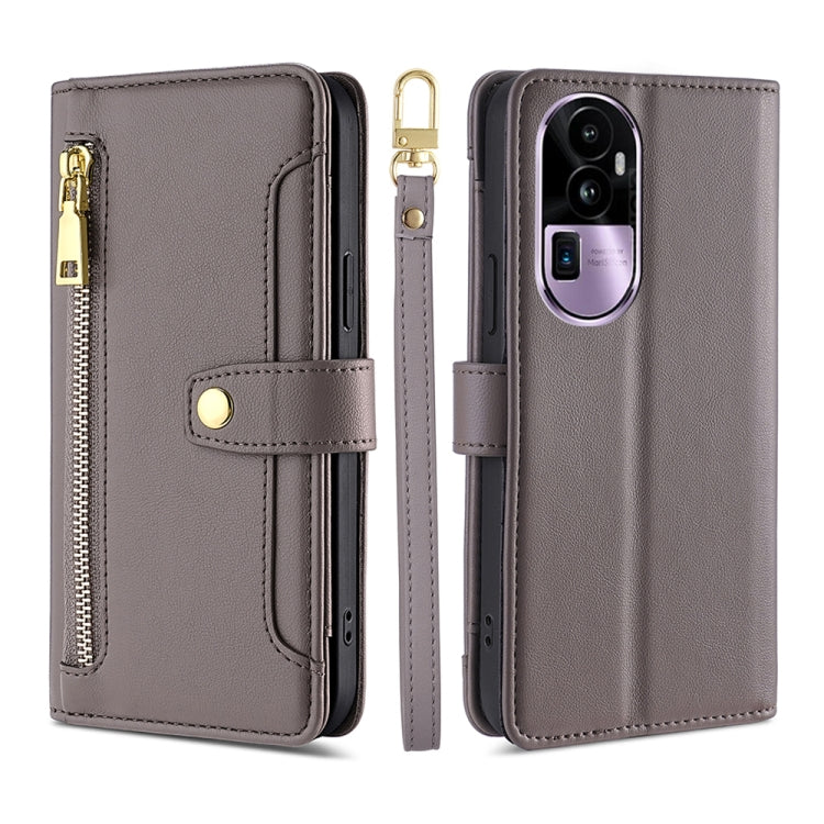 Sheep Texture Cross-body Zipper Wallet Leather Phone Case, For OPPO Reno13 F 5G / 4G, For OPPO A3 5G India, For OPPO Reno12 F 5G, For OPPO A3 Pro 5G India, For OPPO Reno12 5G Global, For OPPO A60 4G Global, For OPPO Reno11 F 5G, For OPPO Find X7 5G����...