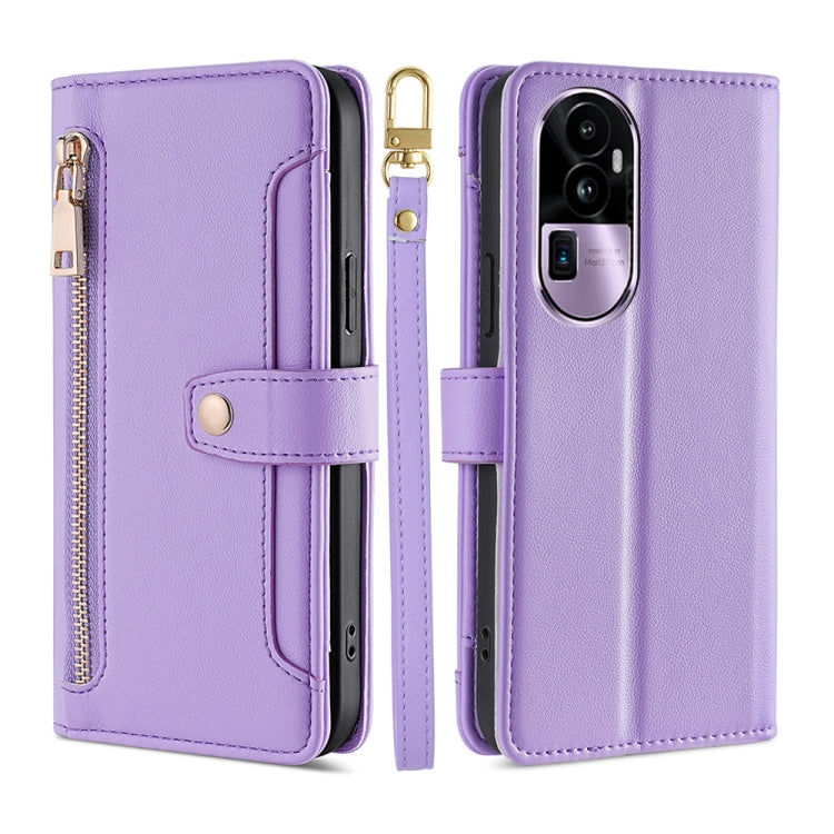 Sheep Texture Cross-body Zipper Wallet Leather Phone Case, For OPPO Reno13 F 5G / 4G, For OPPO A3 5G India, For OPPO Reno12 F 5G, For OPPO A3 Pro 5G India, For OPPO Reno12 5G Global, For OPPO A60 4G Global, For OPPO Reno11 F 5G, For OPPO Find X7 5G����...