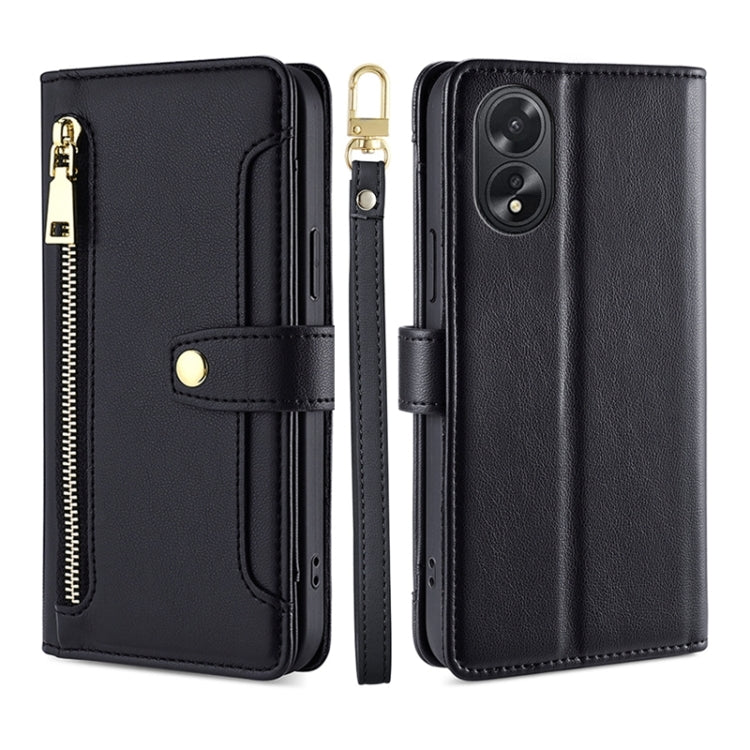 Sheep Texture Cross-body Zipper Wallet Leather Phone Case, For OPPO Reno13 F 5G / 4G, For OPPO A3 5G India, For OPPO Reno12 F 5G, For OPPO A3 Pro 5G India, For OPPO Reno12 5G Global, For OPPO A60 4G Global, For OPPO Reno11 F 5G, For OPPO Find X7 5G����...