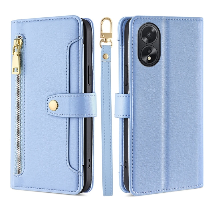 Sheep Texture Cross-body Zipper Wallet Leather Phone Case, For OPPO Reno13 F 5G / 4G, For OPPO A3 5G India, For OPPO Reno12 F 5G, For OPPO A3 Pro 5G India, For OPPO Reno12 5G Global, For OPPO A60 4G Global, For OPPO Reno11 F 5G, For OPPO Find X7 5G����...