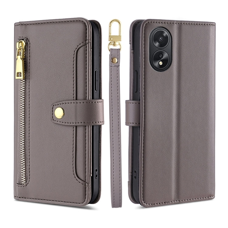 Sheep Texture Cross-body Zipper Wallet Leather Phone Case, For OPPO Reno13 F 5G / 4G, For OPPO A3 5G India, For OPPO Reno12 F 5G, For OPPO A3 Pro 5G India, For OPPO Reno12 5G Global, For OPPO A60 4G Global, For OPPO Reno11 F 5G, For OPPO Find X7 5G����...