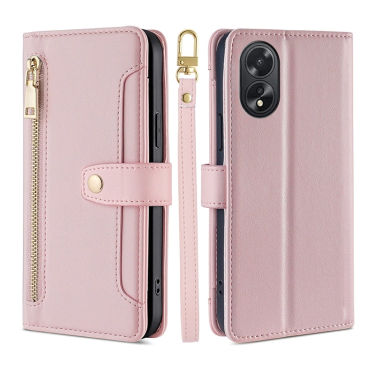 Sheep Texture Cross-body Zipper Wallet Leather Phone Case, For OPPO Reno13 F 5G / 4G, For OPPO A3 5G India, For OPPO Reno12 F 5G, For OPPO A3 Pro 5G India, For OPPO Reno12 5G Global, For OPPO A60 4G Global, For OPPO Reno11 F 5G, For OPPO Find X7 5G����...