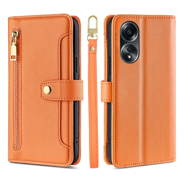 Sheep Texture Cross-body Zipper Wallet Leather Phone Case, For OPPO Reno13 F 5G / 4G, For OPPO A3 5G India, For OPPO Reno12 F 5G, For OPPO A3 Pro 5G India, For OPPO Reno12 5G Global, For OPPO A60 4G Global, For OPPO Reno11 F 5G, For OPPO Find X7 5G����...