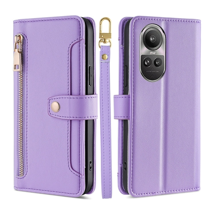 Sheep Texture Cross-body Zipper Wallet Leather Phone Case, For OPPO Reno13 F 5G / 4G, For OPPO A3 5G India, For OPPO Reno12 F 5G, For OPPO A3 Pro 5G India, For OPPO Reno12 5G Global, For OPPO A60 4G Global, For OPPO Reno11 F 5G, For OPPO Find X7 5G����...