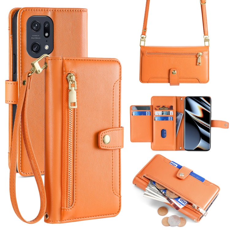 Sheep Texture Cross-body Zipper Wallet Leather Phone Case, For OPPO A1 5G, For OPPO Reno8 T 4G, For OPPO Reno8 T 5G / A1 Pro 5G, For OPPO Reno7 4G / F21 Pro 4G, For OPPO Find X5 Pro
