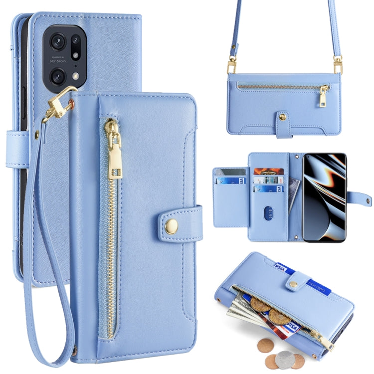 Sheep Texture Cross-body Zipper Wallet Leather Phone Case, For OPPO A1 5G, For OPPO Reno8 T 4G, For OPPO Reno8 T 5G / A1 Pro 5G, For OPPO Reno7 4G / F21 Pro 4G, For OPPO Find X5 Pro