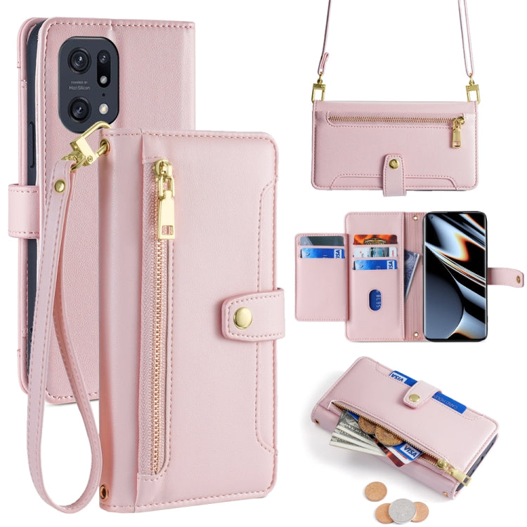 Sheep Texture Cross-body Zipper Wallet Leather Phone Case, For OPPO A1 5G, For OPPO Reno8 T 4G, For OPPO Reno8 T 5G / A1 Pro 5G, For OPPO Reno7 4G / F21 Pro 4G, For OPPO Find X5 Pro