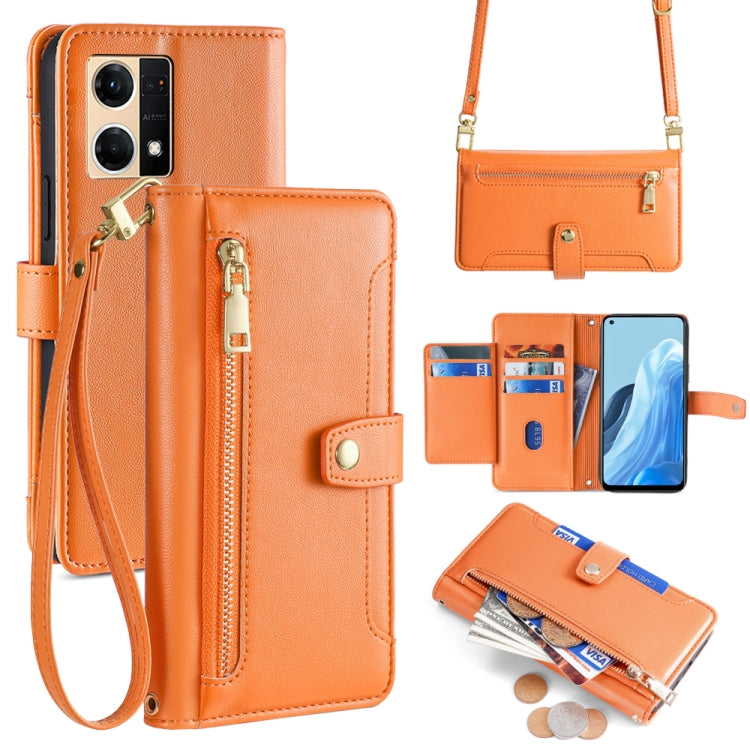 Sheep Texture Cross-body Zipper Wallet Leather Phone Case, For OPPO A1 5G, For OPPO Reno8 T 4G, For OPPO Reno8 T 5G / A1 Pro 5G, For OPPO Reno7 4G / F21 Pro 4G, For OPPO Find X5 Pro