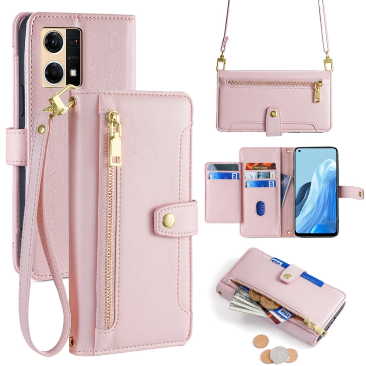 Sheep Texture Cross-body Zipper Wallet Leather Phone Case, For OPPO A1 5G, For OPPO Reno8 T 4G, For OPPO Reno8 T 5G / A1 Pro 5G, For OPPO Reno7 4G / F21 Pro 4G, For OPPO Find X5 Pro