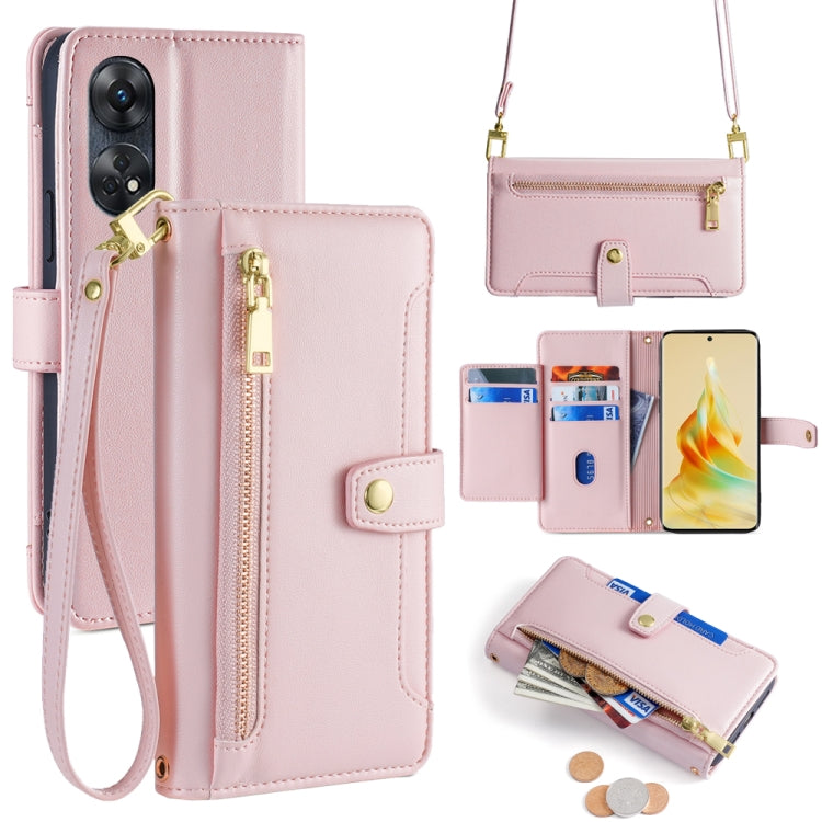 Sheep Texture Cross-body Zipper Wallet Leather Phone Case, For OPPO A1 5G, For OPPO Reno8 T 4G, For OPPO Reno8 T 5G / A1 Pro 5G, For OPPO Reno7 4G / F21 Pro 4G, For OPPO Find X5 Pro