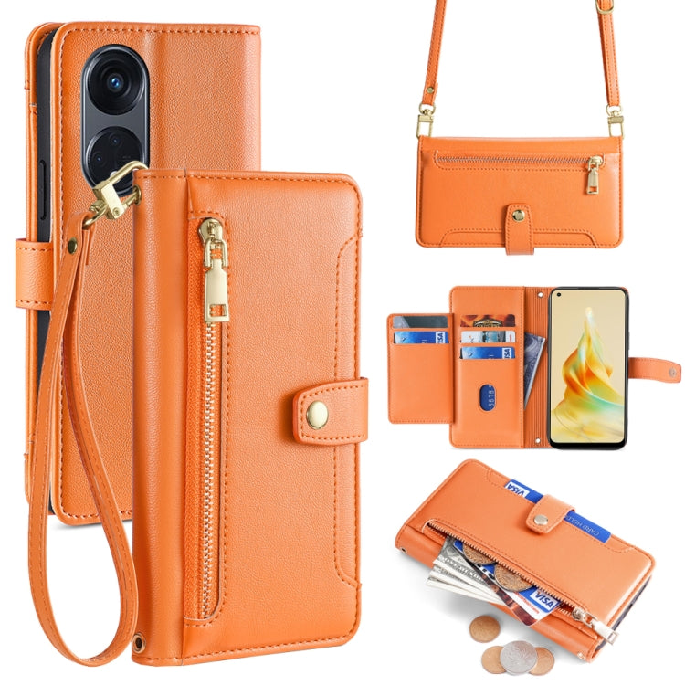 Sheep Texture Cross-body Zipper Wallet Leather Phone Case, For OPPO A1 5G, For OPPO Reno8 T 4G, For OPPO Reno8 T 5G / A1 Pro 5G, For OPPO Reno7 4G / F21 Pro 4G, For OPPO Find X5 Pro