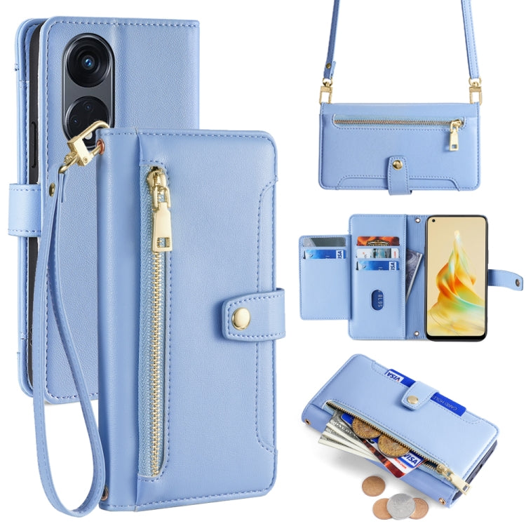 Sheep Texture Cross-body Zipper Wallet Leather Phone Case, For OPPO A1 5G, For OPPO Reno8 T 4G, For OPPO Reno8 T 5G / A1 Pro 5G, For OPPO Reno7 4G / F21 Pro 4G, For OPPO Find X5 Pro