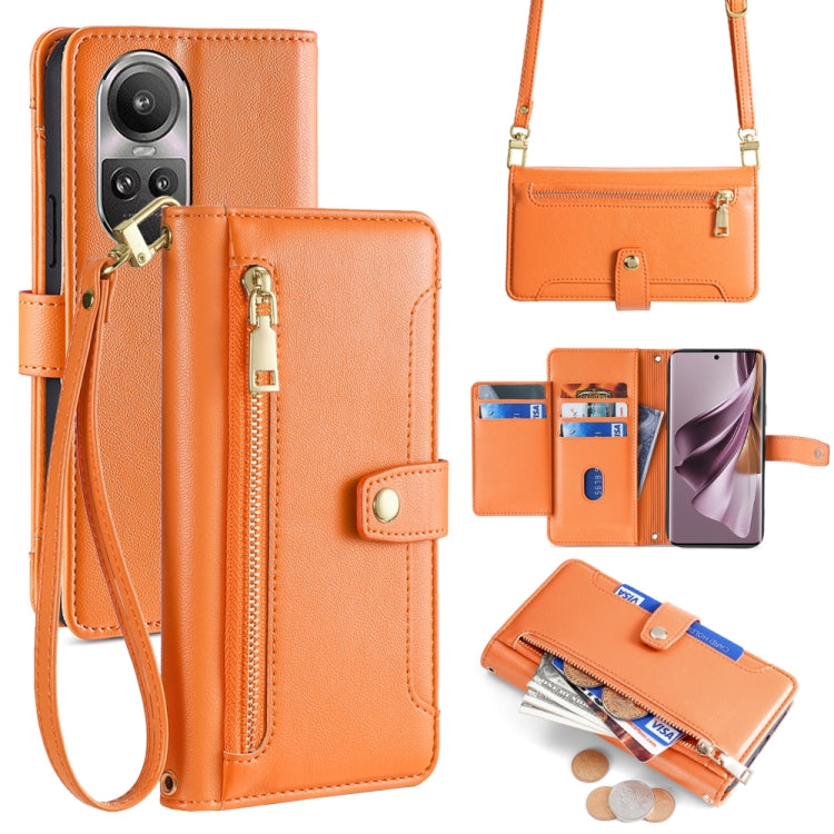 Sheep Texture Cross-body Zipper Wallet Leather Phone Case, For OPPO Reno13 F 5G / 4G, For OPPO A3 5G India, For OPPO Reno12 F 5G, For OPPO A3 Pro 5G India, For OPPO Reno12 5G Global, For OPPO A60 4G Global, For OPPO Reno11 F 5G, For OPPO Find X7 5G����...