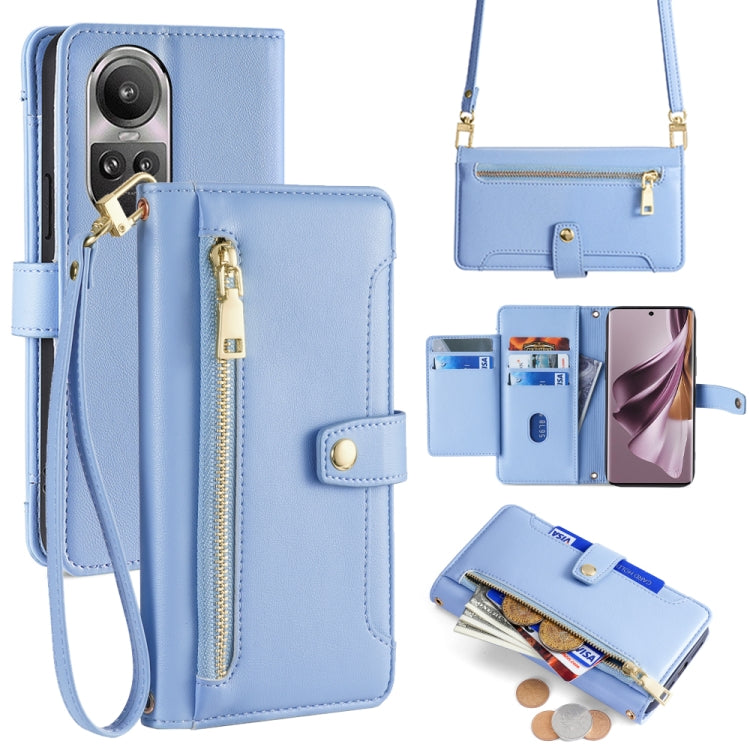 Sheep Texture Cross-body Zipper Wallet Leather Phone Case, For OPPO Reno13 F 5G / 4G, For OPPO A3 5G India, For OPPO Reno12 F 5G, For OPPO A3 Pro 5G India, For OPPO Reno12 5G Global, For OPPO A60 4G Global, For OPPO Reno11 F 5G, For OPPO Find X7 5G����...