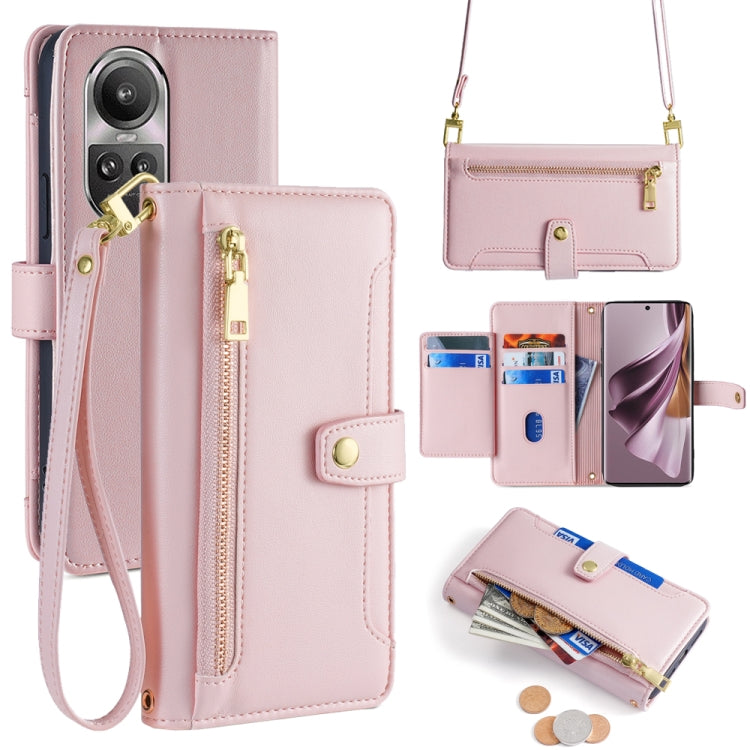 Sheep Texture Cross-body Zipper Wallet Leather Phone Case, For OPPO Reno13 F 5G / 4G, For OPPO A3 5G India, For OPPO Reno12 F 5G, For OPPO A3 Pro 5G India, For OPPO Reno12 5G Global, For OPPO A60 4G Global, For OPPO Reno11 F 5G, For OPPO Find X7 5G����...