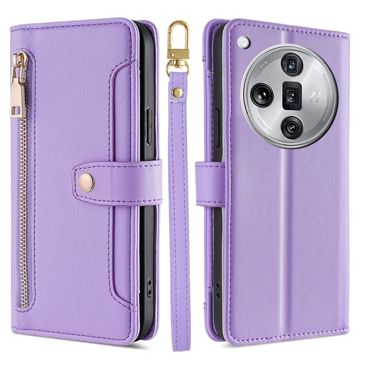 Sheep Texture Cross-body Zipper Wallet Leather Phone Case, For OPPO Reno13 F 5G / 4G, For OPPO A3 5G India, For OPPO Reno12 F 5G, For OPPO A3 Pro 5G India, For OPPO Reno12 5G Global, For OPPO A60 4G Global, For OPPO Reno11 F 5G, For OPPO Find X7 5G����...