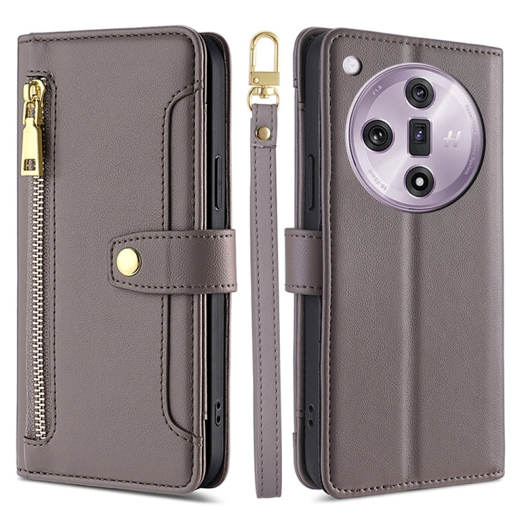 Sheep Texture Cross-body Zipper Wallet Leather Phone Case, For OPPO Reno13 F 5G / 4G, For OPPO A3 5G India, For OPPO Reno12 F 5G, For OPPO A3 Pro 5G India, For OPPO Reno12 5G Global, For OPPO A60 4G Global, For OPPO Reno11 F 5G, For OPPO Find X7 5G����...