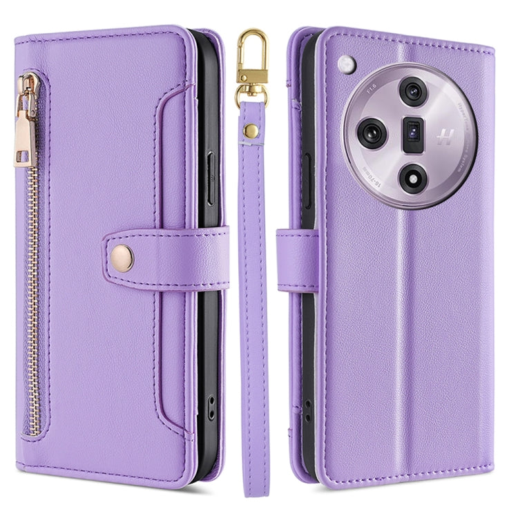 Sheep Texture Cross-body Zipper Wallet Leather Phone Case, For OPPO Reno13 F 5G / 4G, For OPPO A3 5G India, For OPPO Reno12 F 5G, For OPPO A3 Pro 5G India, For OPPO Reno12 5G Global, For OPPO A60 4G Global, For OPPO Reno11 F 5G, For OPPO Find X7 5G����...