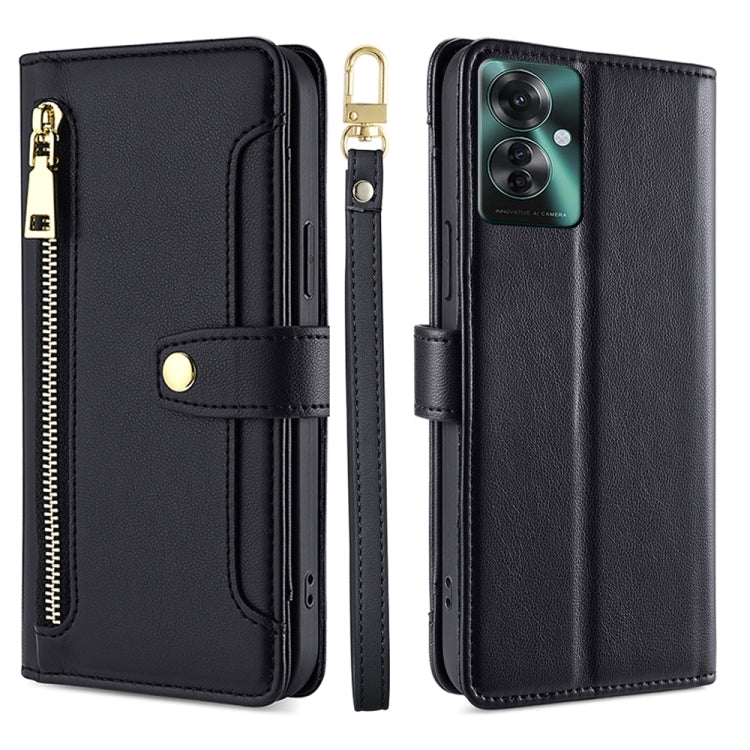 Sheep Texture Cross-body Zipper Wallet Leather Phone Case, For OPPO Reno13 F 5G / 4G, For OPPO A3 5G India, For OPPO Reno12 F 5G, For OPPO A3 Pro 5G India, For OPPO Reno12 5G Global, For OPPO A60 4G Global, For OPPO Reno11 F 5G, For OPPO Find X7 5G����...