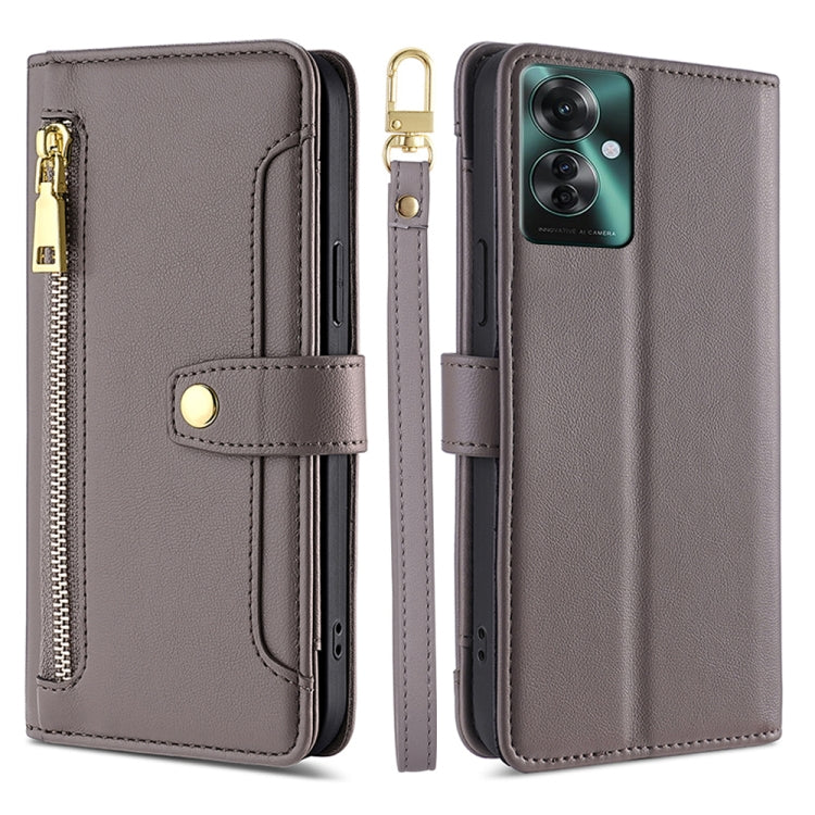 Sheep Texture Cross-body Zipper Wallet Leather Phone Case, For OPPO Reno13 F 5G / 4G, For OPPO A3 5G India, For OPPO Reno12 F 5G, For OPPO A3 Pro 5G India, For OPPO Reno12 5G Global, For OPPO A60 4G Global, For OPPO Reno11 F 5G, For OPPO Find X7 5G����...