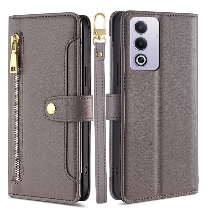 Sheep Texture Cross-body Zipper Wallet Leather Phone Case, For OPPO Reno13 F 5G / 4G, For OPPO A3 5G India, For OPPO Reno12 F 5G, For OPPO A3 Pro 5G India, For OPPO Reno12 5G Global, For OPPO A60 4G Global, For OPPO Reno11 F 5G, For OPPO Find X7 5G����...