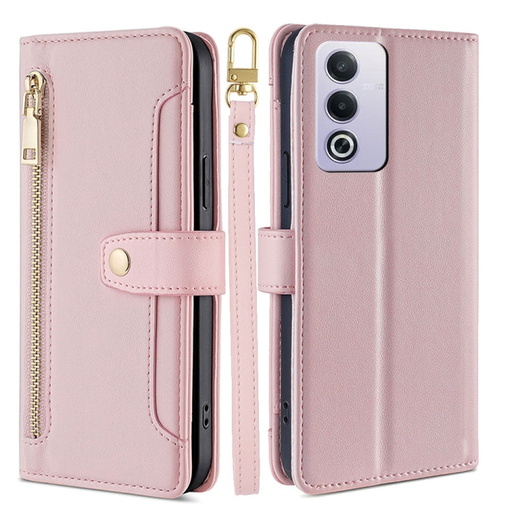 Sheep Texture Cross-body Zipper Wallet Leather Phone Case, For OPPO Reno13 F 5G / 4G, For OPPO A3 5G India, For OPPO Reno12 F 5G, For OPPO A3 Pro 5G India, For OPPO Reno12 5G Global, For OPPO A60 4G Global, For OPPO Reno11 F 5G, For OPPO Find X7 5G����...